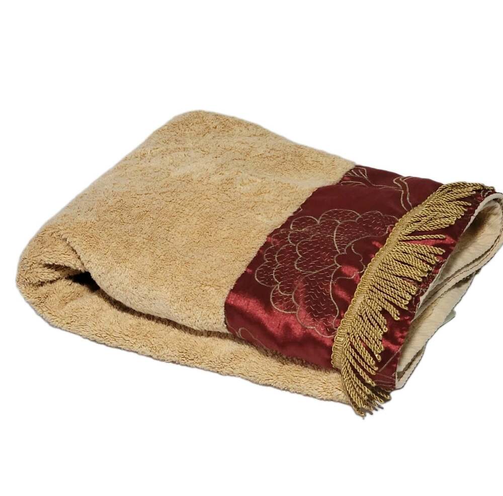 Bamboo By Kassatex Bath Towel Egyptian Cotton Embellished Fringe Super Soft